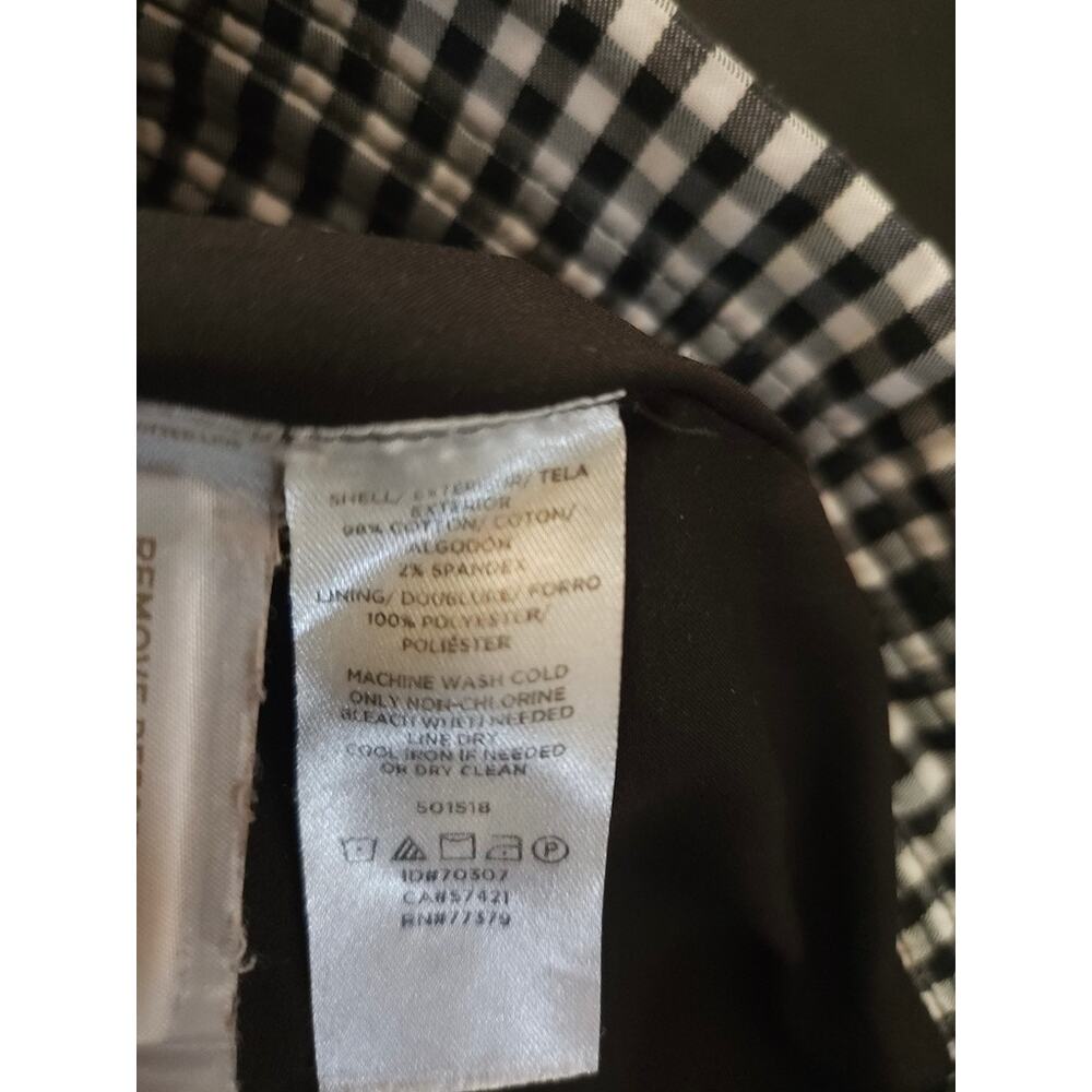 ANN TAYLOR Gingham Pencil Skirt Black White Check size 4P - Picture 4 of 6